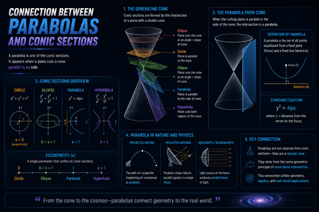 Projectile Motion 8 Connection Between Parabolas and Conic Sections