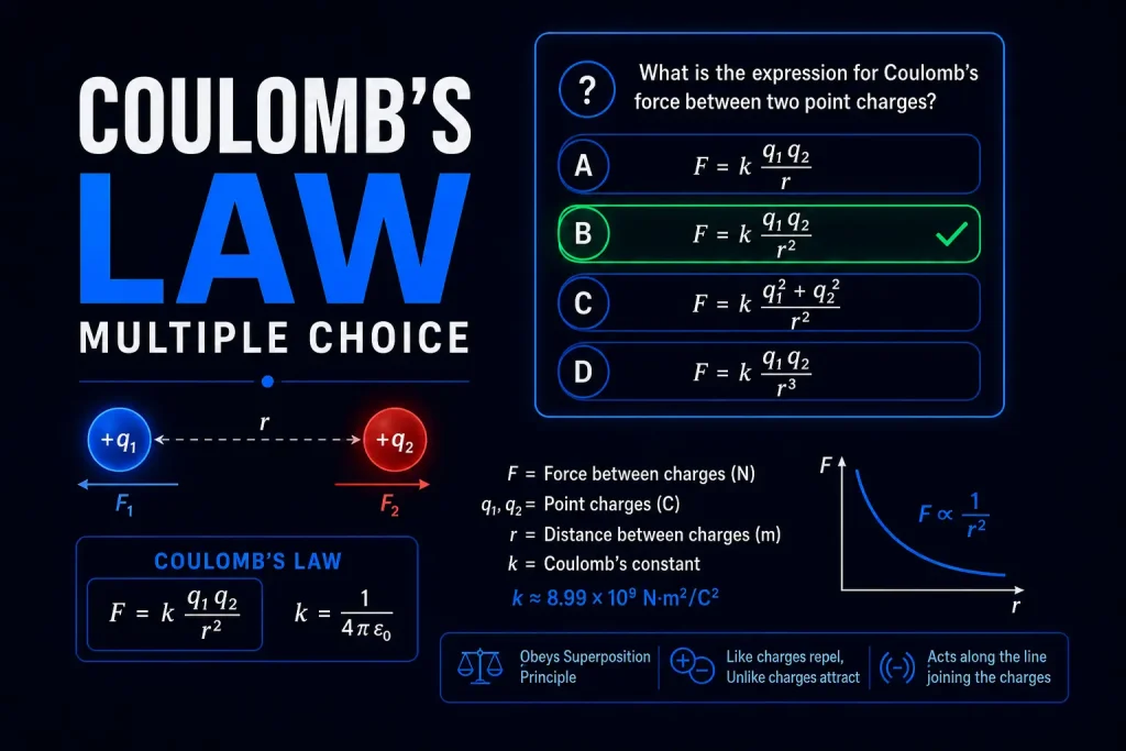 Coulomb’s Law(MCQs) 8 Coulomb’s Law(MCQs) Feature Image