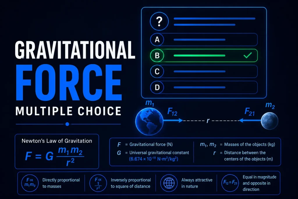 Gravitational Force(MCQs) 5 Gravitational Force MCQs Feature Image