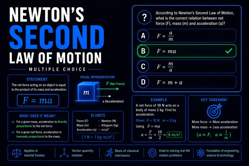 Newton’s Second Law(MCQs) 7 Newton’s Second Law(MCQs) Feature Image