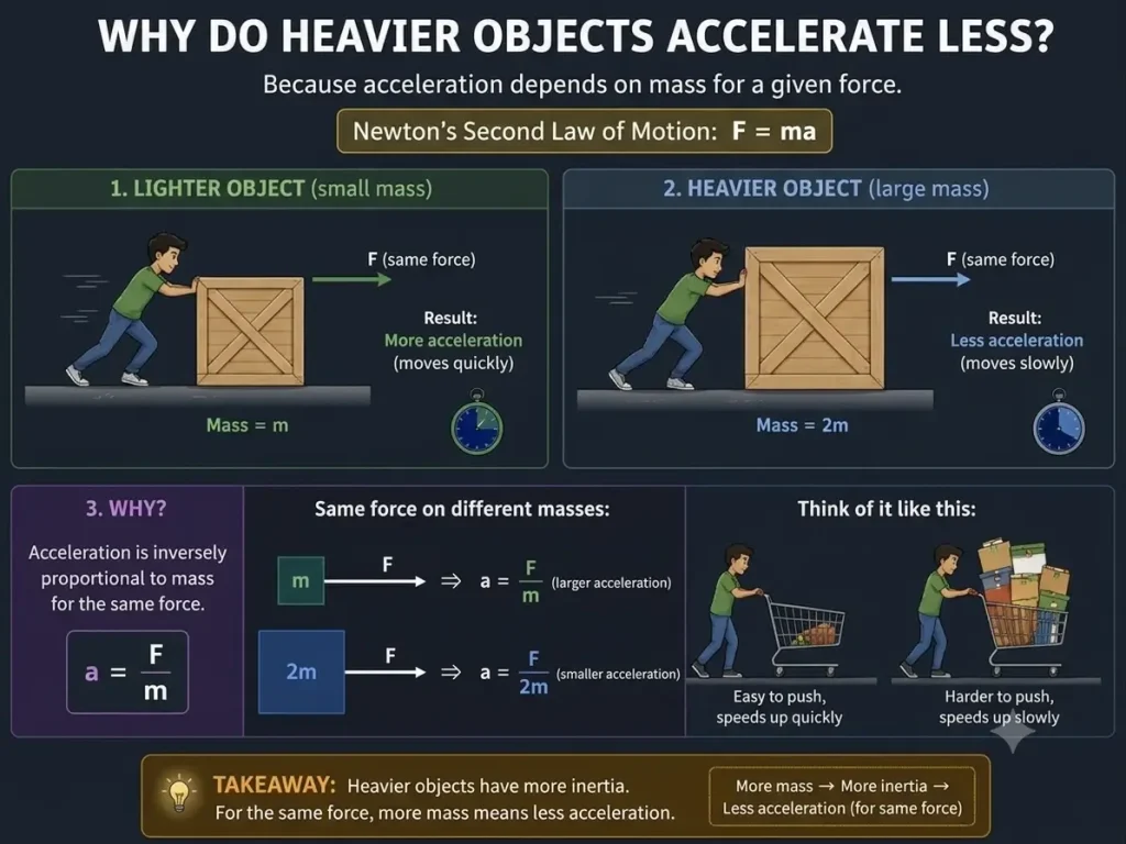 Newton’s Second Law 5 Why do heavier objects accelerate less