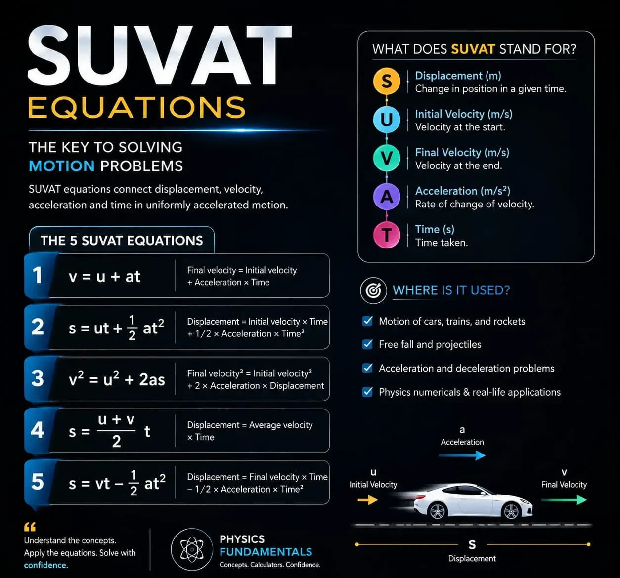SUVAT Equations 2 SUVAT Equations