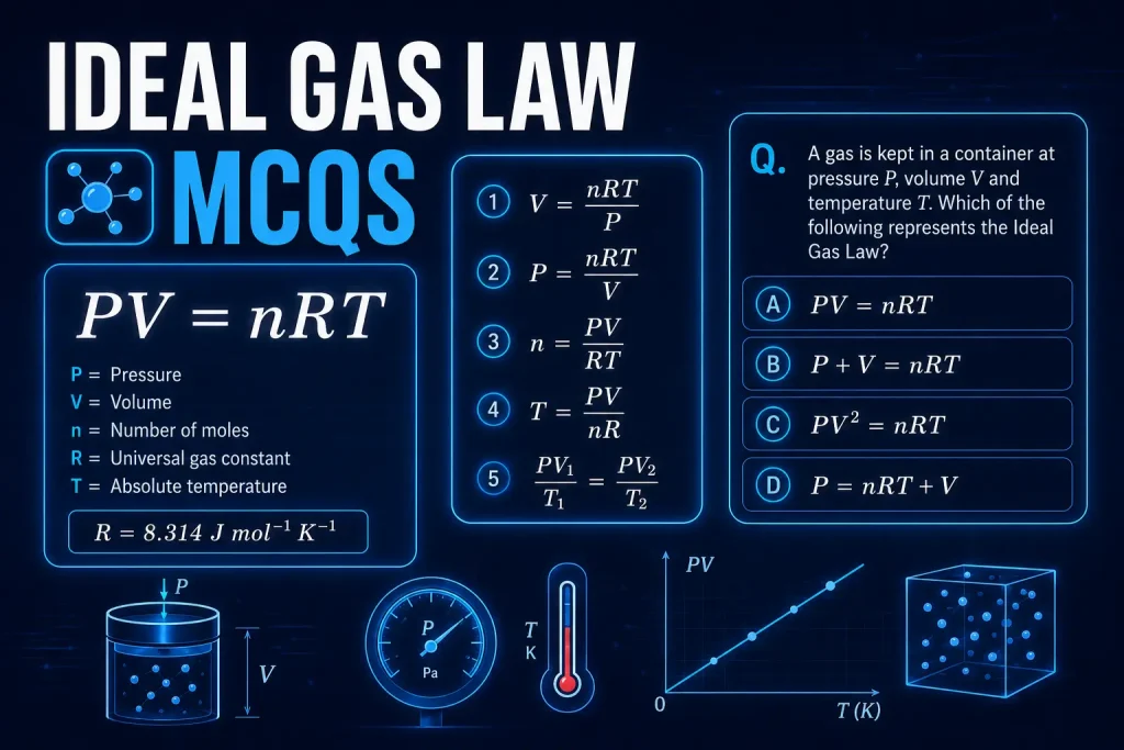 Ideal Gas Law MCQs 11 ideal gas law feature image